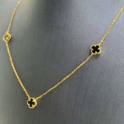 گردنبند سه گل ونکلیف مشکی