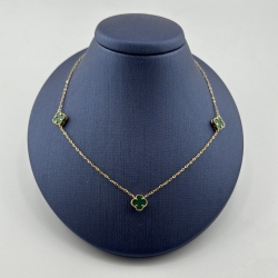 گردنبند سه گل ونکلیف سبز